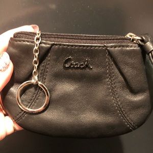 Coach Ashley black leather coin purse